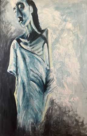 Chimani Waltraut, „Anorexie“, Öl auf LW, 115 x 75 cm, 2021